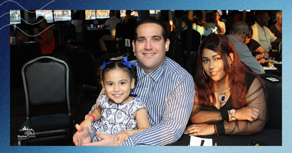 Dad, Mom, and Child on the Skyline Princess.