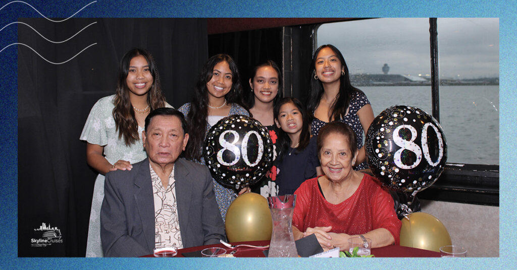 Family celebrating an 80th birthday