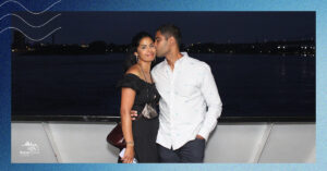 Couple on Skyline Princess at night