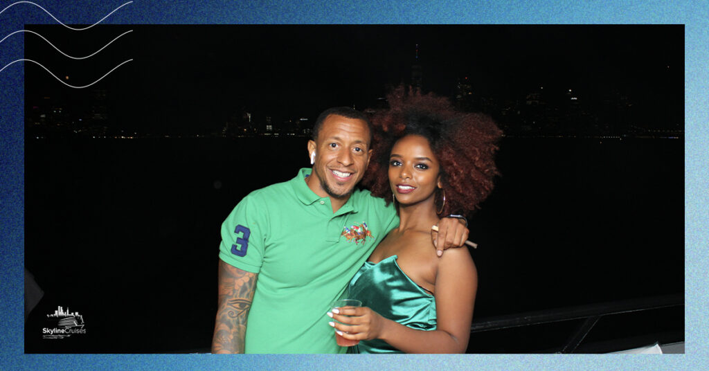 Couple enjoying the sites on a dinner cruise