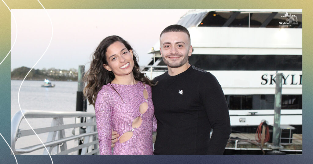 Dressed up couple on the Skyline Princess