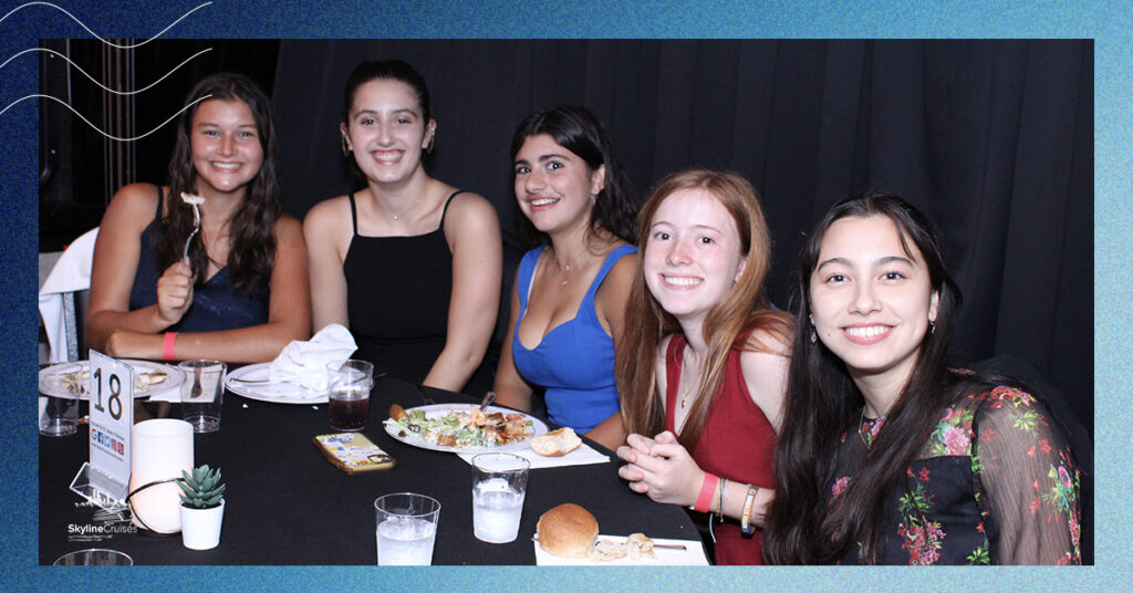 Teens at a school event on the Skyline Princess.