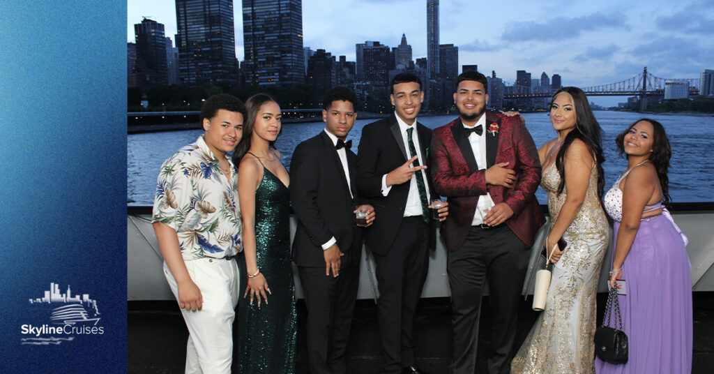 Teens at a prom night party