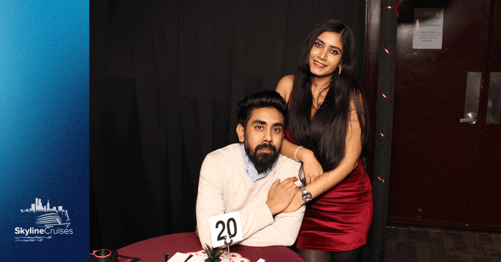 Couple at dinner cruise
