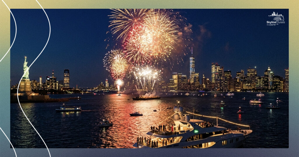Fireworks over New York Harbor